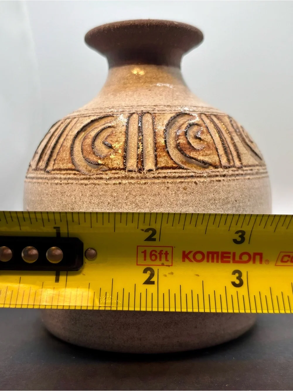 Vintage Studio Pottery Stoneware Bud Vase Signed Rustic Boho Ceramic Weed Pot 4